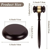 Hand Crafted Wooden Judge Gavels and Sound Block Set, Solid Hammer for Auction Meetings Court Lawyer Judge Student Gifts (Brown)