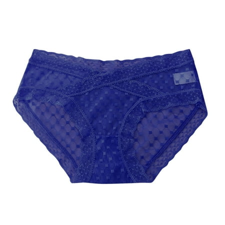 

ZMHEGW 6 Pack For Women Panties Lace Briefs Hollow Out Transparent Comfortable And Seamless Underpants M