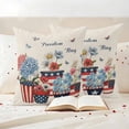 thumbnail image 3 of Independence Day Pillow Covers 2 Pack Blue Pink Red Floral American Flag Flowerpot Linen Texture Pillowcase Waterproof Outdoor Throw Pillow Cover for Patio Garden Square Cushion 20”x20”, 3 of 9