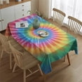 thumbnail image 2 of Rainbow Tie Dye Mandala Pattern Rectangle Tablecloth 60"x84",Waterproof Polyester Rectangle Table Cloth, Wipeable Spillproof Polyester Tablecloth for Dining, Camping, Indoor and Outdoor, 2 of 5