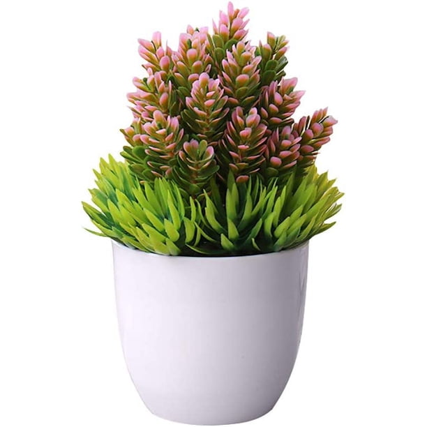 Zhuge Bonsái artificial, flores artificiales para decoración, decoración con plantas artificiales, plantas falsas para decoración de sala de estar, oficina, hotel rosa