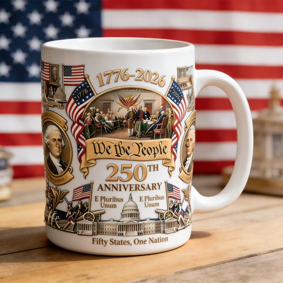 America 250 Years Anniversary Patriotic Coffee Mug 1776–2026 USA Flag Funny Cup, Independence Day Novelty Drinkware Gift for Men Husband Boyfriend Veterans