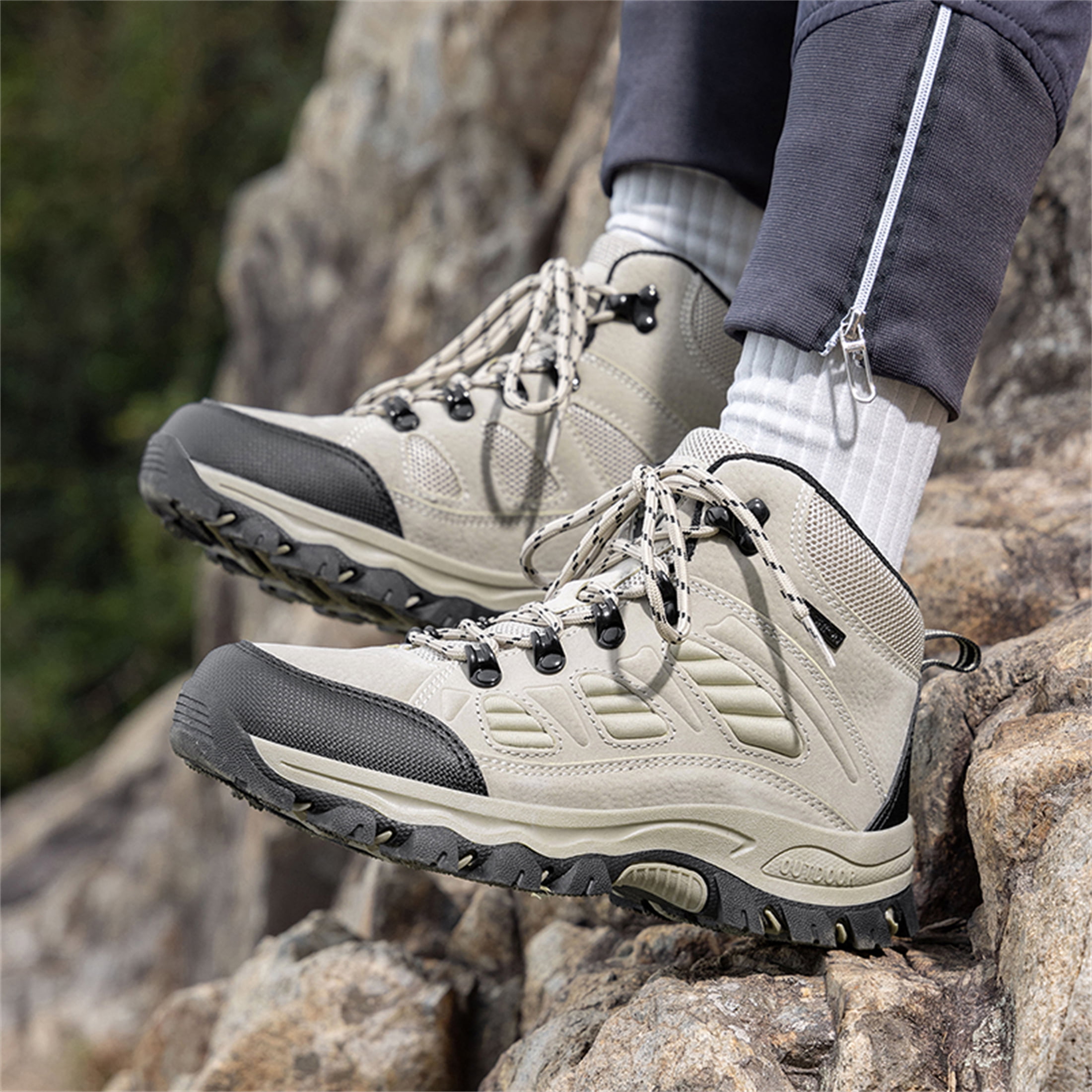 YOURDIARY Womens Mens Waterproof Anti-Slip Hiking Boots Outdoor Trekking Camping Trail Hiking Shoes