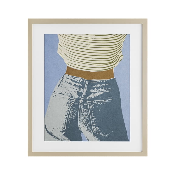 Stupell Industries Traditional Vintage Jeans & Tee Birch Framed Print Under Glass, 17 x 21, by Victoria Barnes