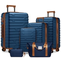 S-HOME 6 Piece Luggage Set in Lavender with Hardside Suitcases and Duffel Bags for Stylish Travel,Navy Blue