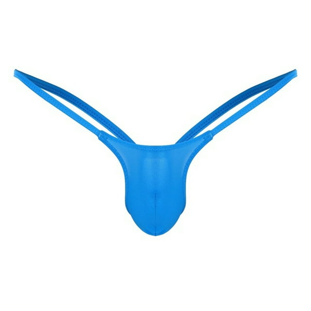 WZXFASHION Open Back Mens Underpants Low Rise Briefs G-string Thong Underwear Intimates Blue XL