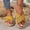 Yellow, variant on Women's Elastic Webbing Slide Sandals Thick Sole Non-Slip Lightweight Beach Shoes Comfortable Summer Plus Size Black 9