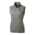 thumbnail image 2 of Women's Cutter & Buck Heather Gray Delaware Fightin' Blue Hens Mainsail Basic Sweater-Knit Full-Zip Vest, 2 of 3
