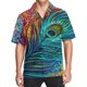 thumbnail image 3 of Camisas casuales de playa con botones para hombre, camisa hawaiana con estampado 3D de cebra y grafiti colorido, camisa hawaiana de manga corta para hombre, 3 of 5