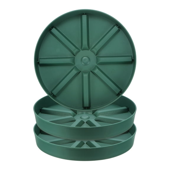 Uxcell 3-Pack Plant Saucer, 10 Inch Thicker Anti-Rot Root Plastic Plant Saucer for Indoor/Outdoor Potted Plant [Green]