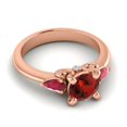 thumbnail image 3 of 2.50 Carat Stylish Round Cut Garnet & Red Ruby Gemstone 3-Stone Wedding Ring for her Solid 14K Rose Gold Size 4 by Diamond-Capitals, 3 of 8