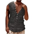 thumbnail image 1 of M-4X Big & Tall Tank Tops for Men Sleeveless Button Crewneck Undershirts Shirts Mens Casual Solid Color Pullover Breathable Athletic Workout Vests, 1 of 5