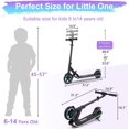 thumbnail image 6 of JOYMOR Electric Scooter, Foldable Electric KickScooter for Kids Ages 6-14, Up to 9.3 MPH, 3 Height Adjustable, LED Display, Colorful Lights, Rear Foot Brake, Safety Vehicle for Boys and Girls, 6 of 9