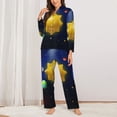 thumbnail image 2 of Disketp Solar System for Pajamas Set Long Sleeve Sleepwear Womens Button Down Nightwear Pj Sets-X-Large, 2 of 7
