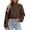 Coffee, variant on DeHolifer Winter Coat for Women Full Zip Jacket Cropped Stand Collar Solid Color Jacket Coat Beige M