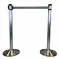 thumbnail image 3 of DBJ Satin Finish Crowd Control Stanchion Posts with 200cm Retractable Belt (2-Pack), 3 of 4