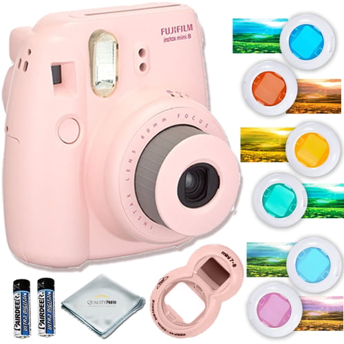 Fujifilm Instax Mini 8 Instant Camera (Pink) Bundle Includes; Fujifilm  Instant polaroid camera + Selfie Mirror + Six Color Filters for Fuji instax  