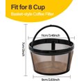 thumbnail image 3 of Filtro de café reutilizable POWKOL, cesta para 8 a 12 tazas, filtro de repuesto, filtro permanente con malla de acero inoxidable., 3 of 6