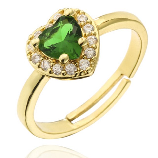 Anillo de dedo Corazón de diamantes de imitación: Joyería de anillo midi de moda ajustable