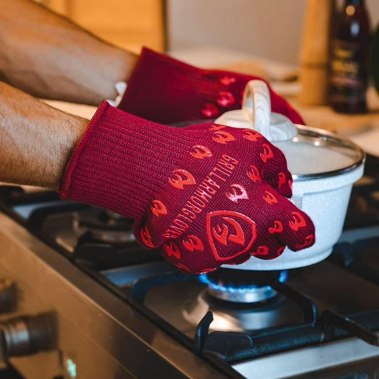 oven gloves 932°f extreme heat cut resistant oven mitts with