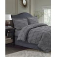 thumbnail image 1 of Sydney Pintuck Oversized Duvet Cover Set Twin Grey, 1 of 5