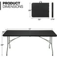 Vebreda 6 ft Plastic Folding Table Portable FoldinHalf Table for Indoor Outdoor, Black