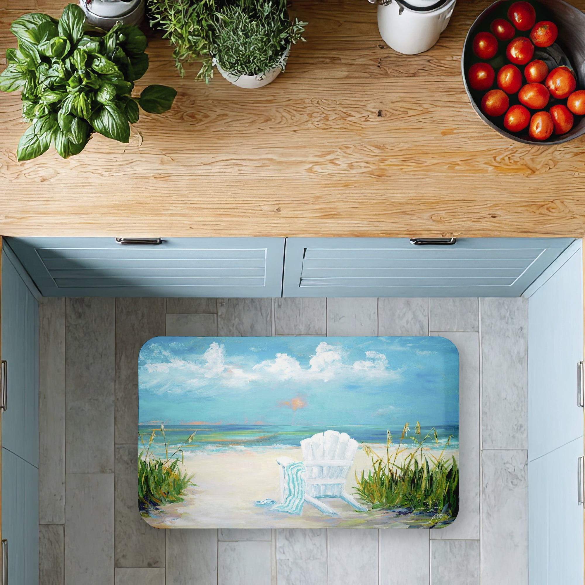 Stupell Industries Sunny Beach Scene Relaxation Printed Anti-Fatigue Floor Mat, design by Julie DeRice