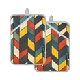 thumbnail image 7 of Yayeee Pot Holders Kitchen Heat Resistant with Pocket 7"x9.8" Cotton Oven Cooking Hot Pads, Red Geometric, 7 of 7
