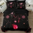 thumbnail image 4 of Sun and Moon Bed in a Bag Black Pink Psychedelic Celestial Comforter Set Queen Size,Interplanetary Bedding Galaxy Comforter Set for Girls Women,Gothic Mystic Witchy Bedding for Room Decor, 4 of 9