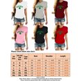 thumbnail image 2 of Frontwalk Ladies T-shirt Lucky Letter T Shirt Short Sleeve Summer Tops Women Casual Tee Print Tunic Blouse Claret S, 2 of 2