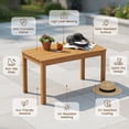 thumbnail image 6 of Hommoo Outdoor Acacia Wood Curved Bench Set of 2, Backless Patio Stools for Porch, Deck & Fire Pit Seating, Natural, 6 of 6