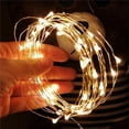 thumbnail image 3 of HESHENG 50LED 16ft Copper Wire String Lights USB Plug-in Fairy Lights with Remote 8 Modes Lights Waterproof Christmas Ornament Home Wedding Decor, Warm White, 3 of 10