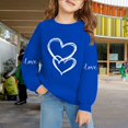 thumbnail image 5 of AUDeals Girls Cotton Love Heart Sweatshirt - Round Neck Long Sleeve Loose Fit Pullover Top for Kids Spring Fall Casual Wear, 5 of 6