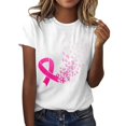 thumbnail image 2 of XIAONU Womens T Shirts Crew Neck Cancer Printed Pullover Tops Casual Short Sleeve Trendy Loose Comfortable T Shirt, 2 of 6