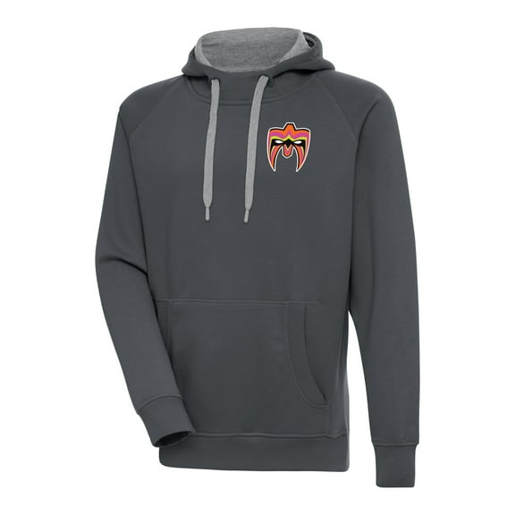 Men's Antigua Charcoal The Ultimate Warrior Victory Pullover Hoodie