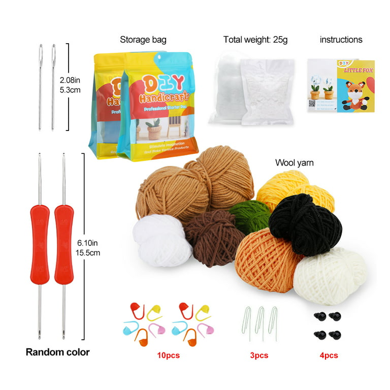 UzecPk Beginner Crochet Kit Crochet Animal Kit with Yarn Complete Crochet  Kit