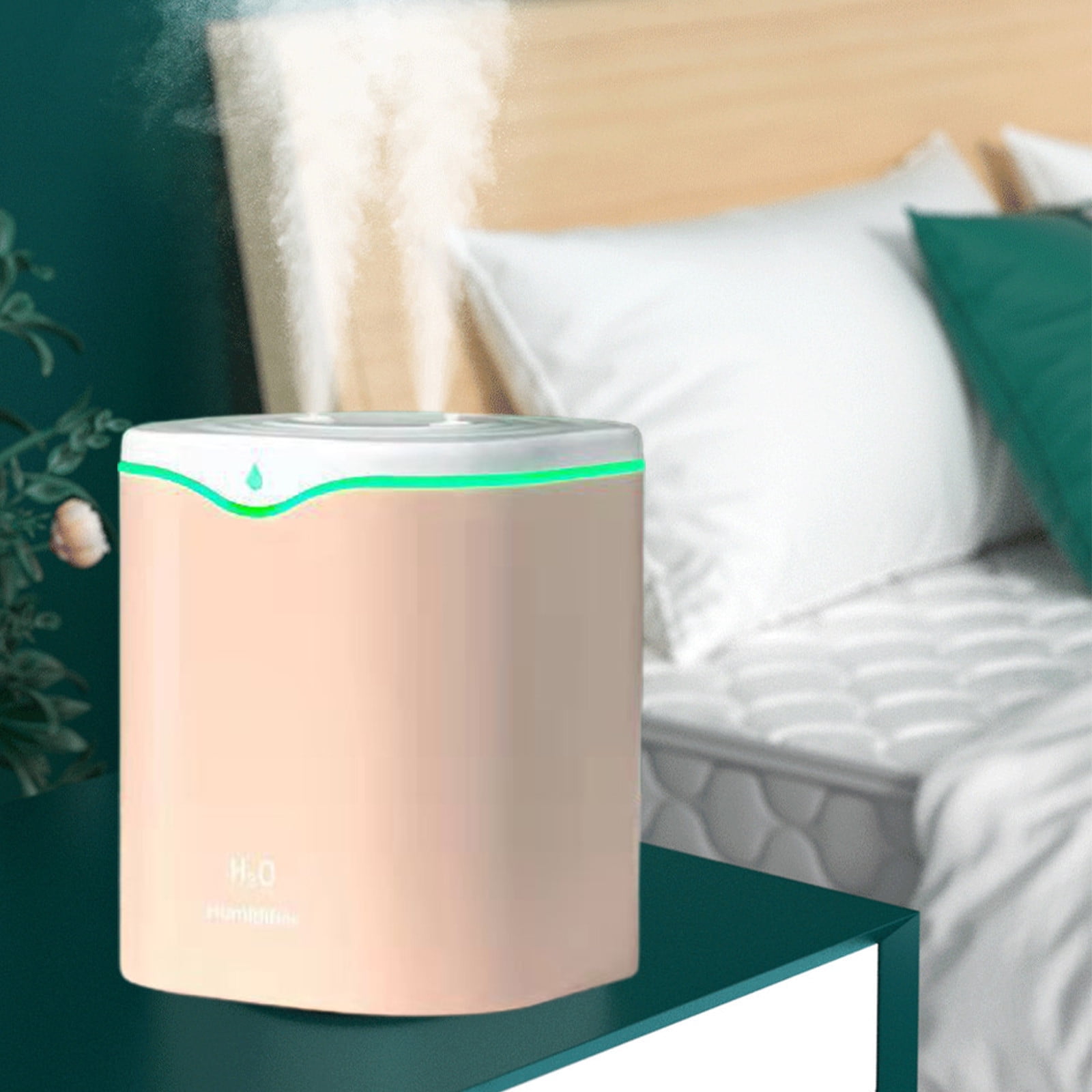 2000ml Air Humidifiers for Bedroom Double Spray Port Essential Oil Aromatherapy Diffuser Cool Mist Maker Fogger for Home office Pink