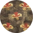 thumbnail image 1 of Ahgly Company Machine Washable Indoor Round Transitional Red Brown Area Rugs, 5' Round, 1 of 7