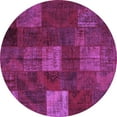 thumbnail image 1 of Ahgly Company Indoor Round Patchwork Purple Transitional Area Rugs, 6' Round, 1 of 4