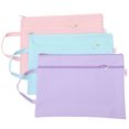 thumbnail image 2 of Shisuyan 3pcs Zipper Bag File Zipper Storage Pouches Pencil Pouches Pen Bags Large Zip Bags (A4), 2 of 9