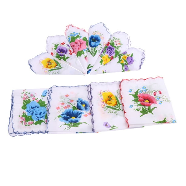 10 Piezas Pañuelos Cuadrados Blancos Salvador Pañuelos de Bolsillo Mujeres elegantes pañuelos