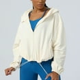 thumbnail image 2 of AherBiu Chandails à Capuchon pour Femmes à Manches Longues à Fermeture Éclair, Cordon de Serrage, Vestes Sport Courtes, 2 of 6