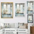 thumbnail image 4 of Designart "Minimalist Charm of Floral Windows in Blue and White II" Farm Framed Wall Art - Country White Farm Windows Bedroom Framed Canvas Wall Art, 4 of 6