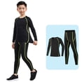 thumbnail image 3 of Guardurnaity Ropa interior térmica de manga larga con capa de invierno para niño y niña, conjunto cálido de otoño, ropa deportiva para niños, conjuntos de ropa Negro y verde/delgado veintiséis Guardurnaity AP013686-01, 3 of 6