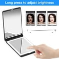 thumbnail image 3 of Rechargeable LED Travel Makeup Mirror – 1x/3x Magnifying, Dimmable, Folding, Handheld – Gift for Girls,Black, 3 of 9