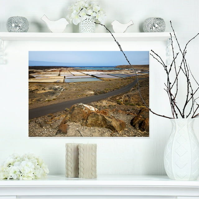 Salt in Lanzarote Spain Musk Pond - Seashore Canvas Art Print