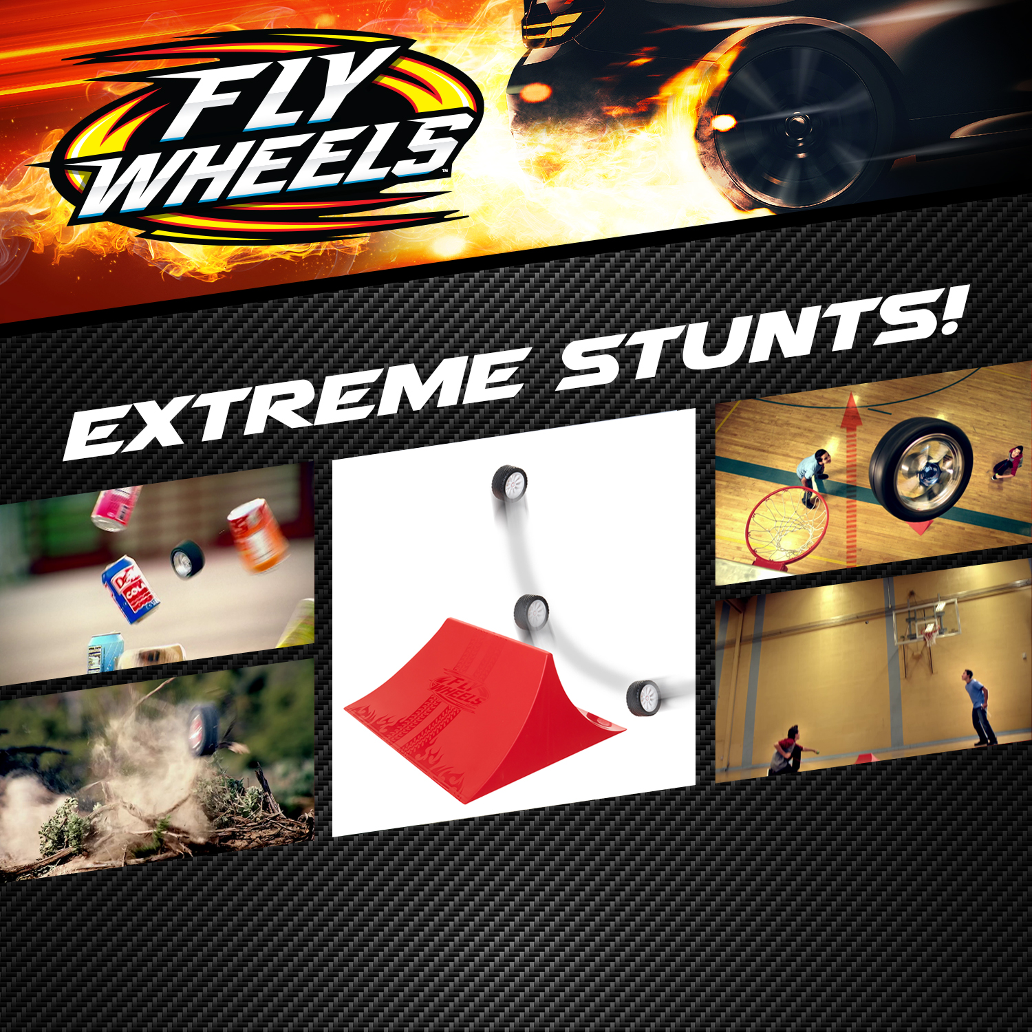 Fly Wheels Launcher + 2 2 Moto Wheels - Rip it up to 200 Scale MPH, Fast Speed, Amazing Stunts & Jumps up to 30 feet! All Terrain Action: dirt, mud, water, snow- One of the hottest wheels around! - image 3 of 6