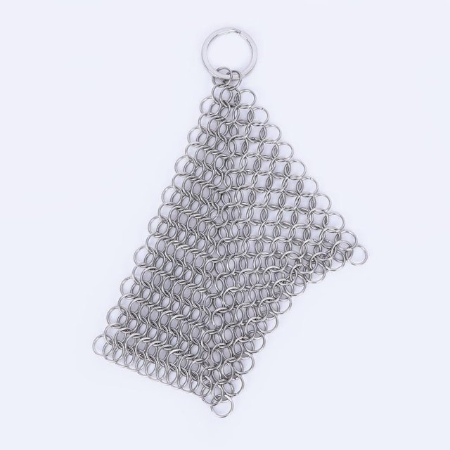 Cast Iron Scrubber Stainless Steel Skillet Cleaner Scraper Iron Chain Scrub for Cast Iron Pre-Seasoned Pans, Griddles, BBQ Grills, and Other Pots