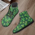 thumbnail image 3 of Wismoutput Four-Leaf Clovers Printed Barefoot Shoes Women's High-Top Casual Shoes for St. Patrick's Day Size 6-13.5, 3 of 7