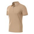 thumbnail image 5 of hoksml Men's Polo Shirts Solid Color Collared Button T Shirt Casual Loose Pullover Top Fitness Running Sports Short Sleeved Summer Comfortable Breathable Tee Shirts, 5 of 7